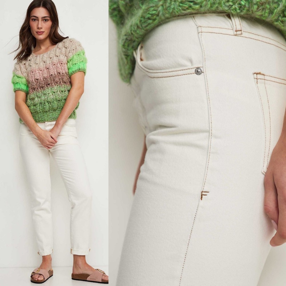 FRAME‎ Le Mac Boyfriend Jeans Size 28 Button Fly White Raw hem